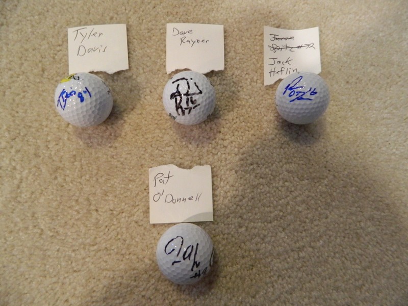 4 signed Green Bay Packers golf Balls Rayner, Heflin, Davis, O'Donnell