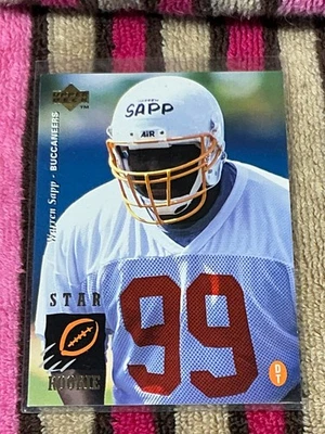 1995 UPPER DECK STAR ROOKIE RC #12 WARREN SAPP H.O.F. FOOTBALL NMMT ROOKIE CARD - Photo 1/2