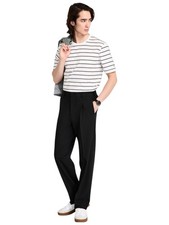 Tommy Hilfiger Mens Relaxed fit Dress Pants 32 / 30 Dark Grey Solid Stretch