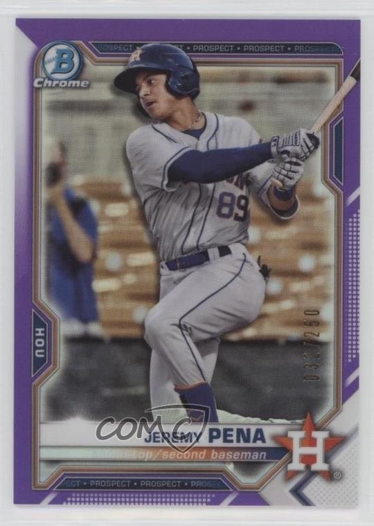 2021 Bowman Chrome Prospects Purple Refractor 32/250 Jeremy Pena #BCP-190 o7m