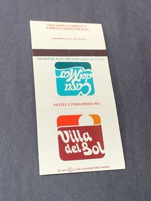 Vintage Texas Matchbook  Vila Del Sol - Casa Del Mar  Corpus Christi