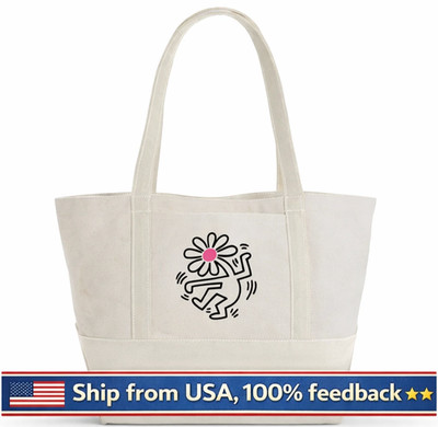 NEW & GENUINE Keith Haring Baggu Flower Small Heavyweight Recycled Canvas Tote