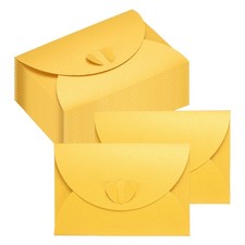 4.1x2.8 Inch Mini Card Envelopes, 24PCS Cute Cards with Heart Clasp, Yellow
