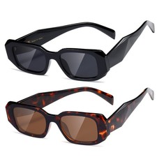 Rectangle Sunglasses for Women Men Trendy Retro Trendy Sun Glasses 90 s Vinta...