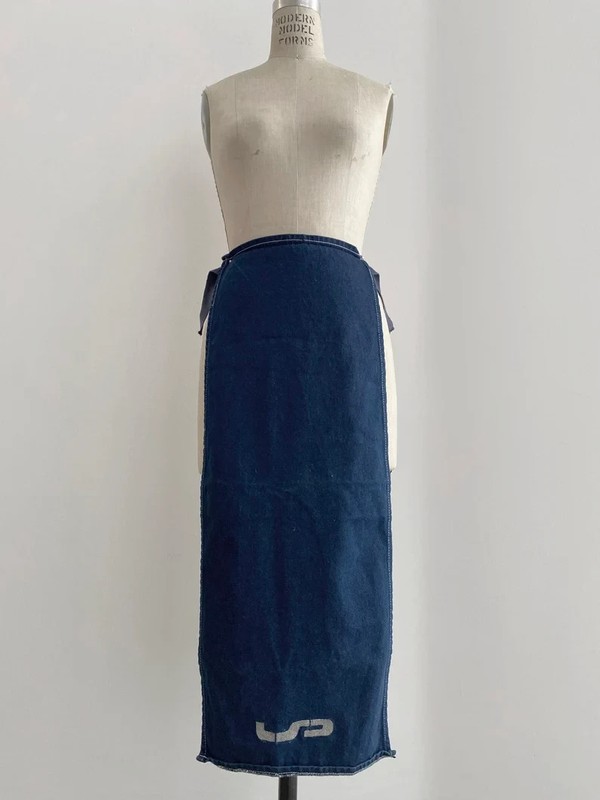 ⭕ 90s Liquid sky raver denim long bum flap : T-shirt rave punk jacket techno d&B