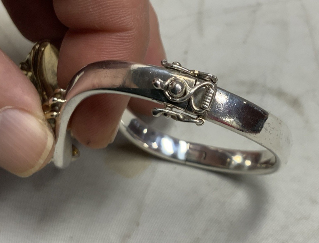 Sergio Bustamante Signed Frog Bangle Bracelet .92… - image 5