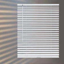 Aluminum Mini Blinds for Windows Cordless Horizontal 31"W x 48"H, White 