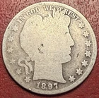 1897 Barber Silver Half Dollar. Free Shipping