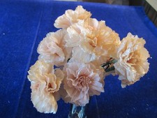 Vintage Millinery Flower Collection Lot Pink Peach 2 1/2" Crispy Carnation H5604