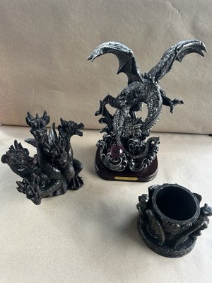 Vandor Dragon Statue Spirit of Wonder 2000 + Hydra Dragon & Gargoyle Holder Lot