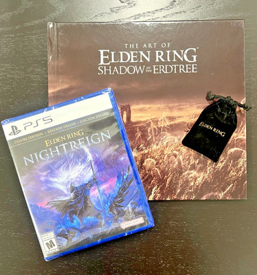 Elden Ring Nightreign + Promo Book & Metal Ring Set | New 2025 Edition | Collect