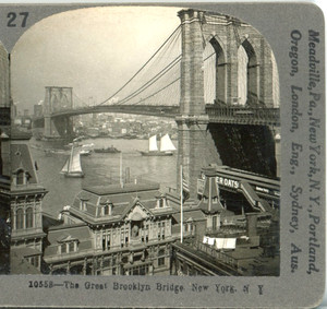 The Great Brooklyn Bridge, New York City-Keystone Ed. Set Stereoview #27