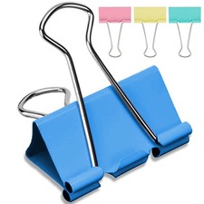 2 Inch Extra Large Binder Clips 24 Pack , Assorted Colors, Colored Jumbo Pap...