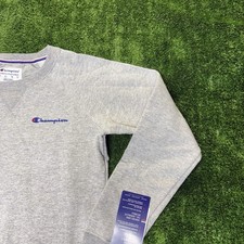 Womens Champion Powerblend Classic Crewneck sweatshirt in Oxford Gray Size XS