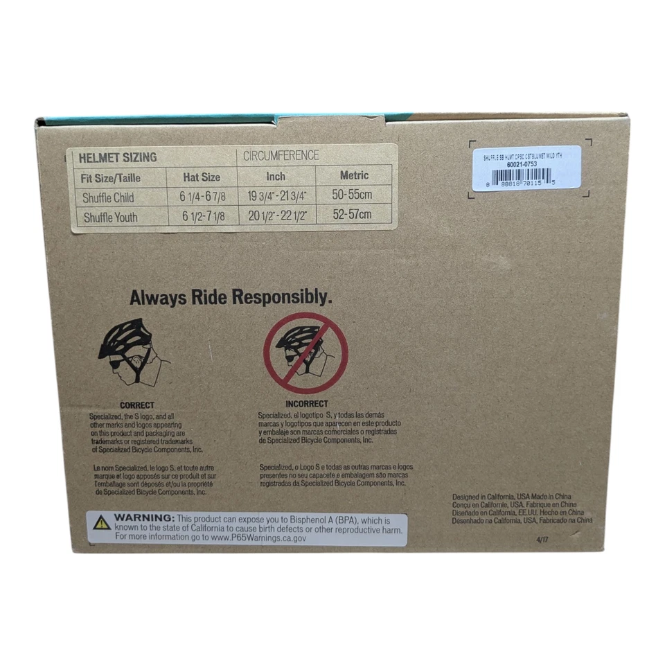 Casco de bicicleta Specialized SB - Juvenil 52-57 cm - 300 g - Azul satinado - 60021-0753 Foto 3 de 3