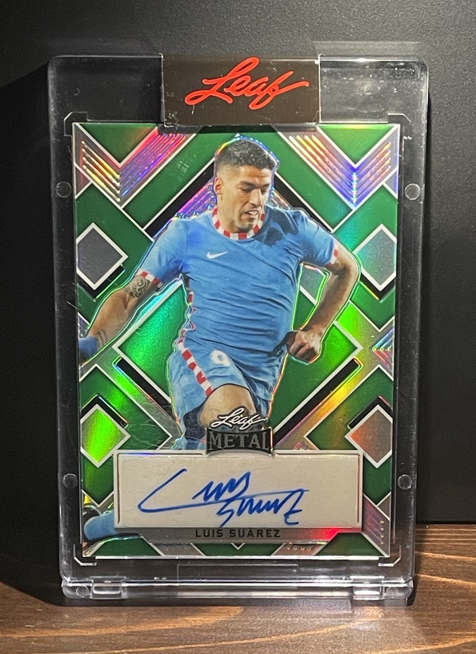 2022 Leaf Metal Luis Suarez Green Auto 7/8 - Barcelona Uruguay