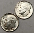 1960 P D Roosevelt Silver Dime Year Set, 90% Silver, Great For Albums, R-60H