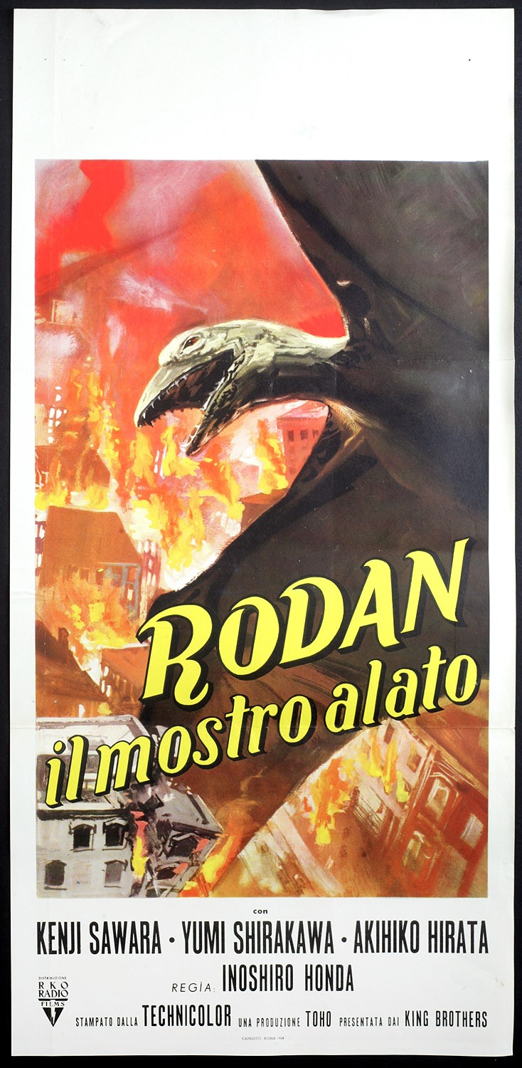 Locandina originale film RODAN IL MOSTRO ALATO (1956) - Regia di Ishirô Honda