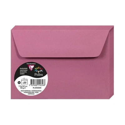 Enveloppes - Format C6 - 114x162mm - Pollen - Rose hortensia - 20 unités - Clair - Photo 1/3