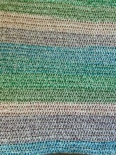 New Handmade Crochet Baby Blanket/Lap Blanket Multicolored 27x28 Mostly Pastels