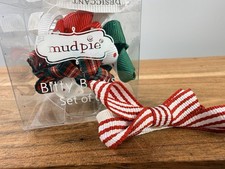Mud Pie Bitty Mini Hair Bows NEW Set of 6 Christmas
