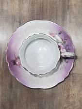 Vintage Lefton Japanese Floral Porcelain Teacup & Saucer Set “Heavenly Rose”