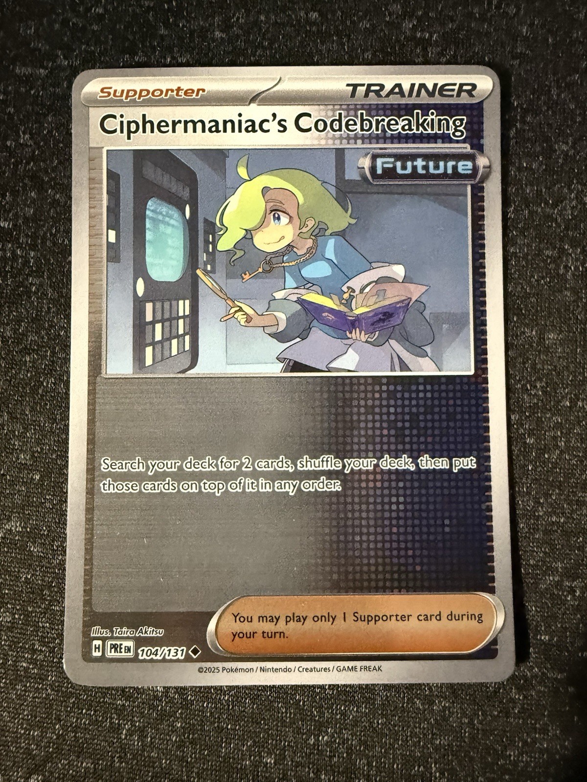 Ciphermaniac's Codebreaking 104/131- Prismatic Evolutions- Rev Holo Uncommon- NM