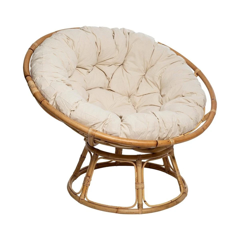 Fauteuil Papasan en Rotin "Seram" 112cm Naturel - Photo 1/4