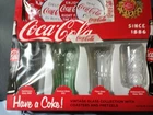 Vintage COCA COLA GLASS COLLECTORS SET, 4 Glasses, Coasters Set vintage coke set