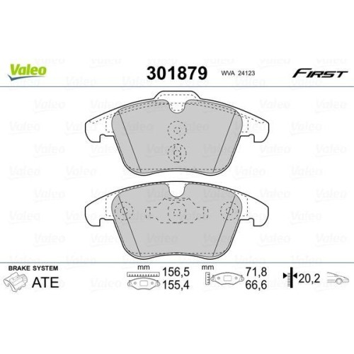 Plaquettes de frein Valeo 301879 First pour auto Ford et Volvo