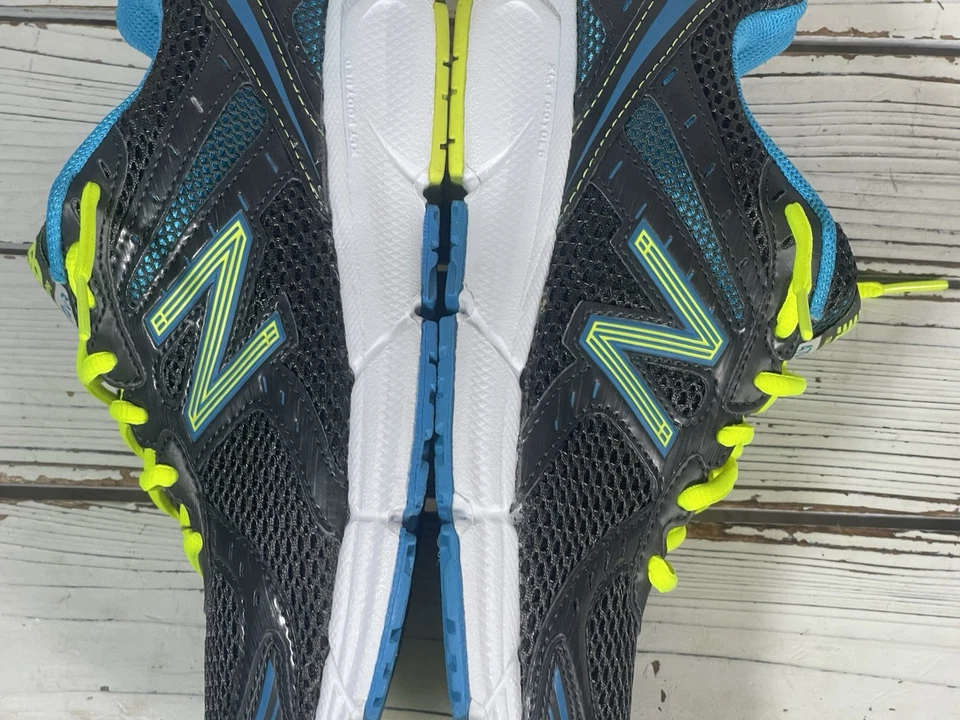 Zapato para correr para mujer New Balance 470v3 LIMPIO talla 8 D gris azul amarillo neón ancho Foto 3 de 4