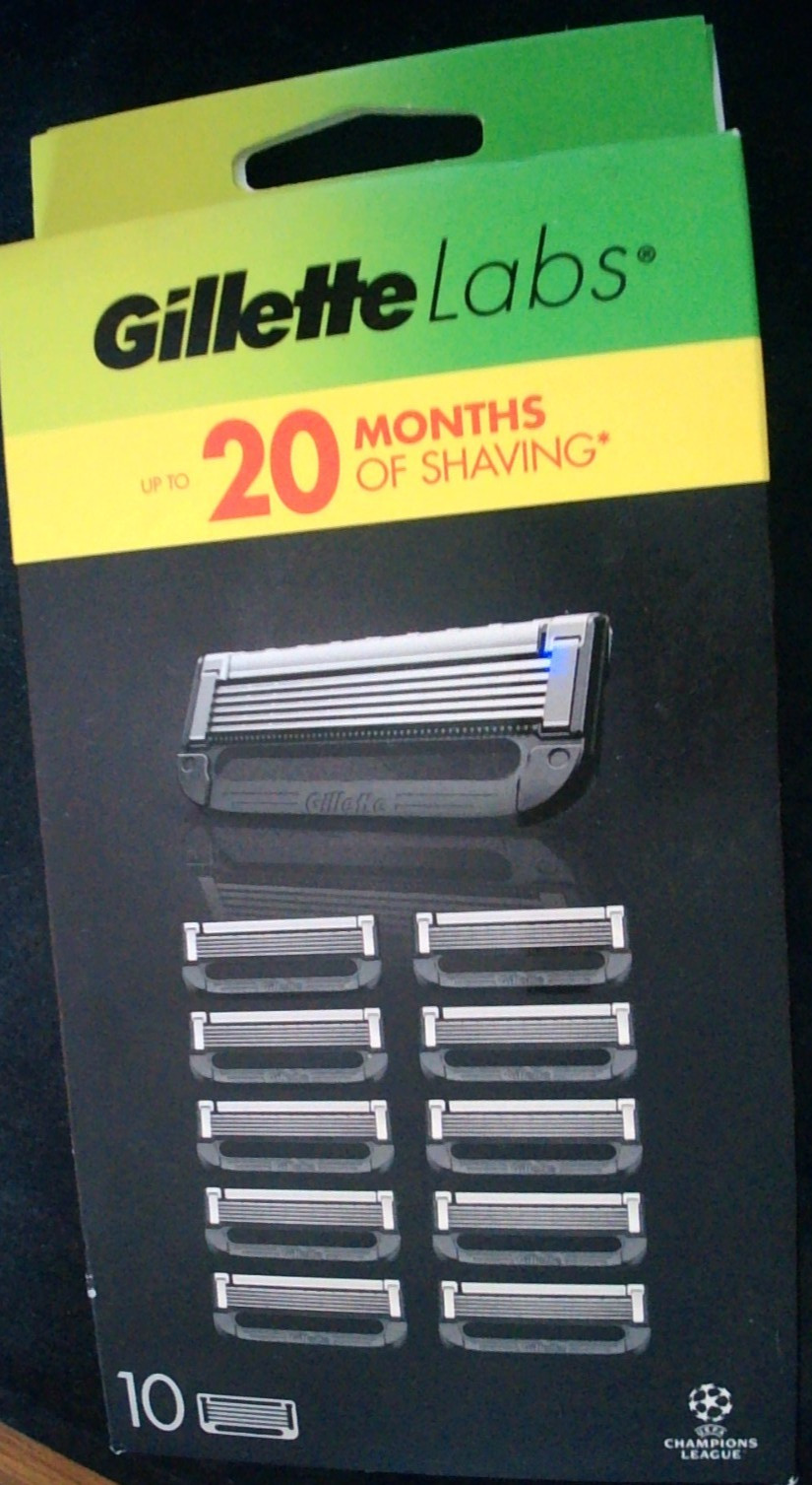 Gillette Labs Razor Blades/Refill Cartridges. 10 pack. 5 Blades. New/Sealed.