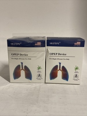 2x MILLSTEPS Breathing Exercise Device for Lungs Mucus Relief & Lung Expansion