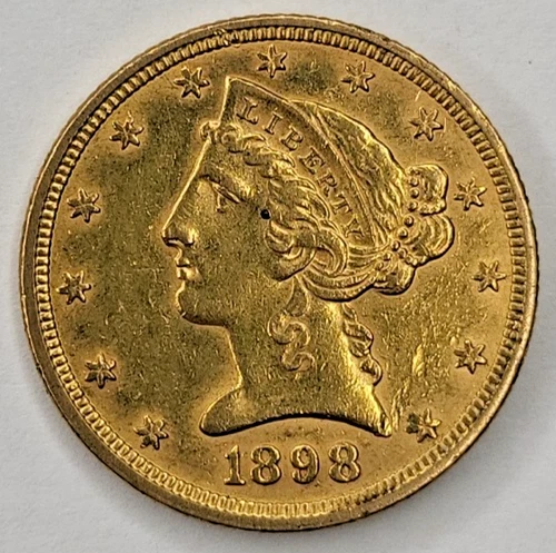 1898 US $5 Gold Liberty (Half Eagle) Piece GREAT DETAILS ACTUAL COIN #G821