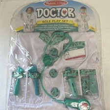 Melissa Doug Doctor Role Play Set 4839 Medical Tools Lab Coat Ages 3-6