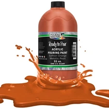 Pouring Masters Saffron Orange Metallic Pearl 32oz (Quart) Acrylic Pouring Paint