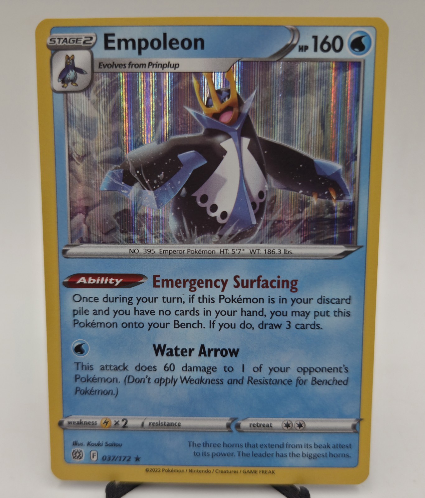 Empoleon 37/172 • Holo Rare Brilliant Stars Pokemon TCG Near Mint