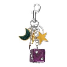 Dice Keychain Charm Purple Dice Star Green Moon Dice Star Moon 