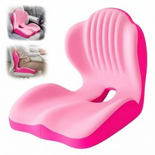 2-in-1 Ergonomic Back and Seat Cushion with Lumbar Support Tailbone Pain Relief.