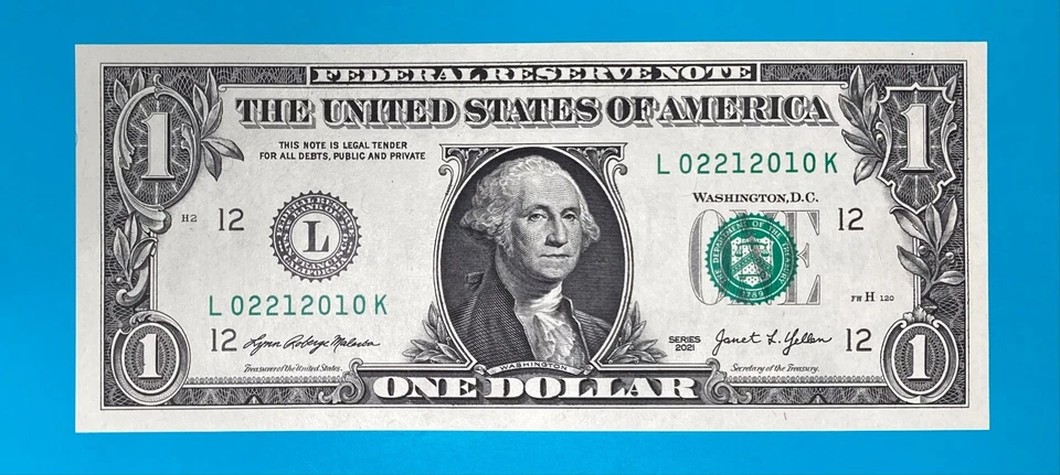 February 21, 2010 (L 02212010 K) BIRTHDAY ANNIVERSARY $1 One Dollar Bill *UNC* - Image 2 of 4