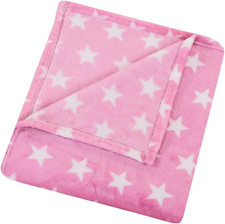 Flannel Fleece Star Throw Blanket Pink - Soft Plush Cozy Fuzzy Microfiber Blanke