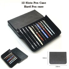 12 Slots Fountain Pen Case Bag Leather Storage Box Organizer Collection Gift