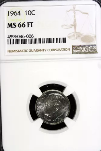 1964 - NGC MS66 FT Roosevelt Silver Dime!!!  #B11834