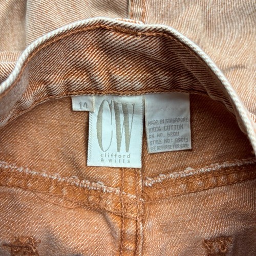 Clifford Wills Girls Jeans High Waist Button Closure Cotton 14 Orange - Picture 4 of 9
