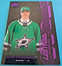 2018-19 Miro Heiskanen UD Black Lustrous LR-MH Purple Rookie RC /25