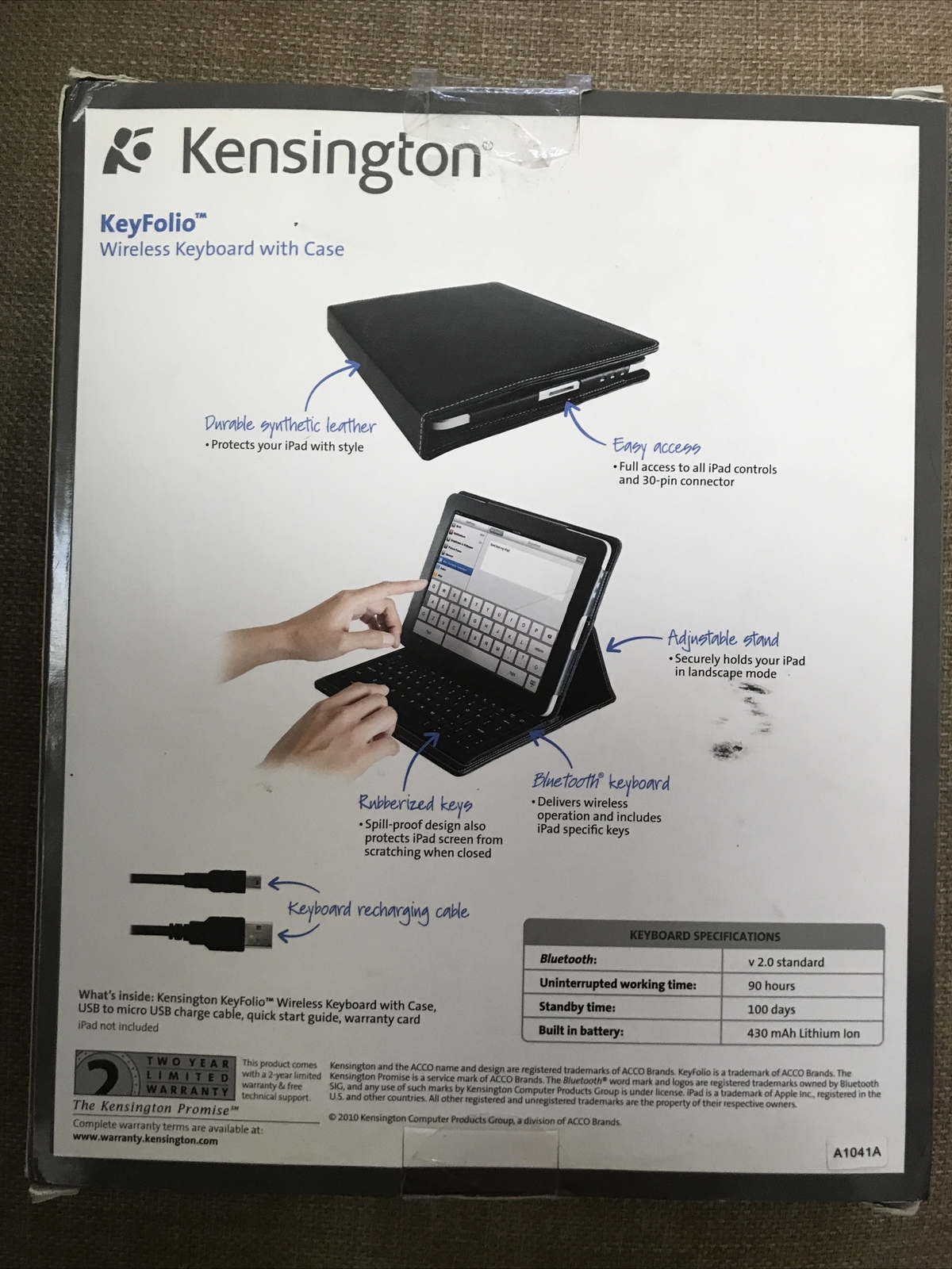 Kensington Key Folio Wireless Keyboard with case for iPad 16 32 64GB