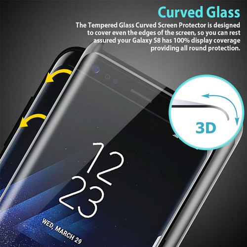 Galaxy S9 S8 Plus Full Glue Curved Tempered Glass Screen Protector for Samsung - Picture 2 of 9
