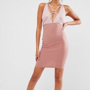 pink strappy bodycon dress