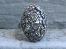 Vintage Art Deco Old European Cut 3.81CT Cubic Zirconia Engagement Marquise Ring