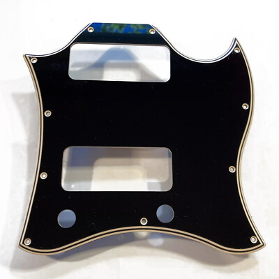 5 Ply Black/Cream WIDE BEVEL Batwing Pickguard for Gibson SG